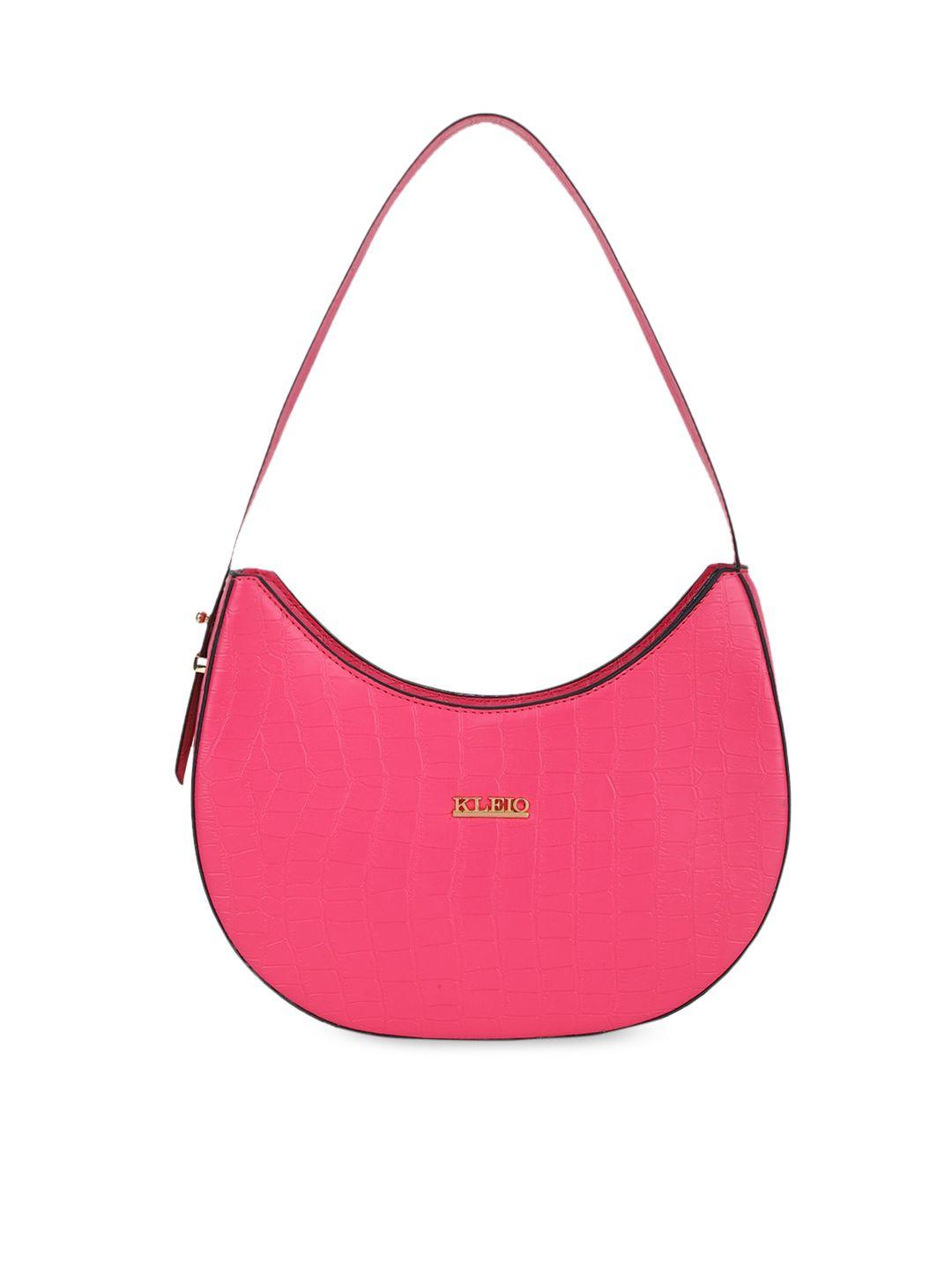 kleio pink structured hobo bag