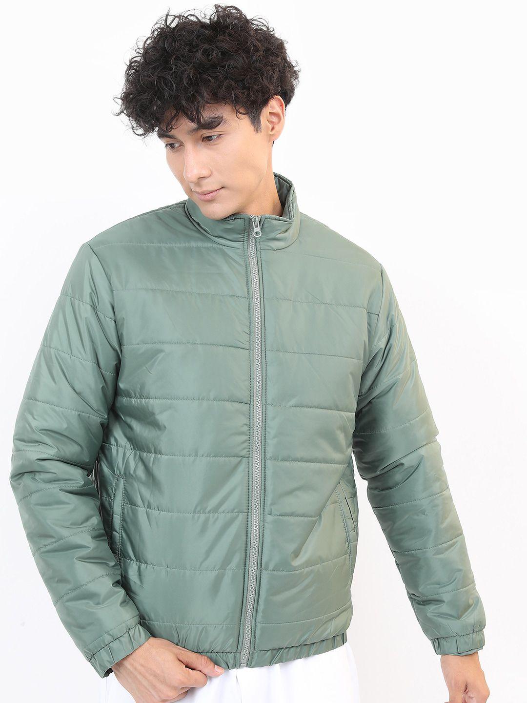 ketch men green solid puffer jacket