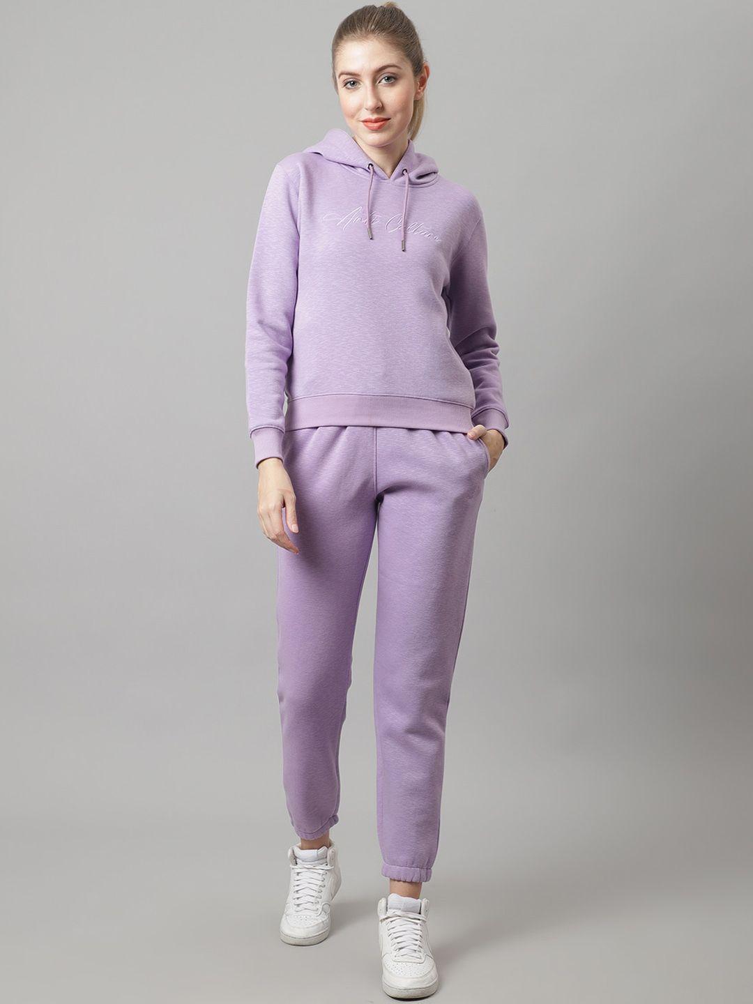 anti culture women lavender solid tracksuits