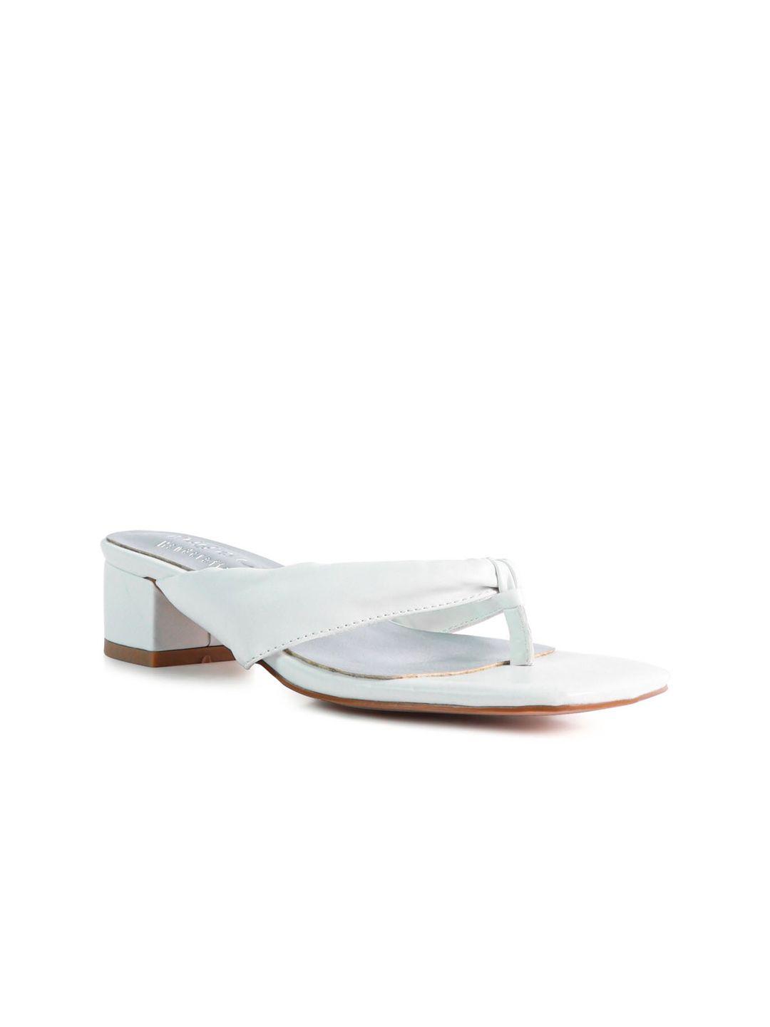 rag & co women white pu block sandals