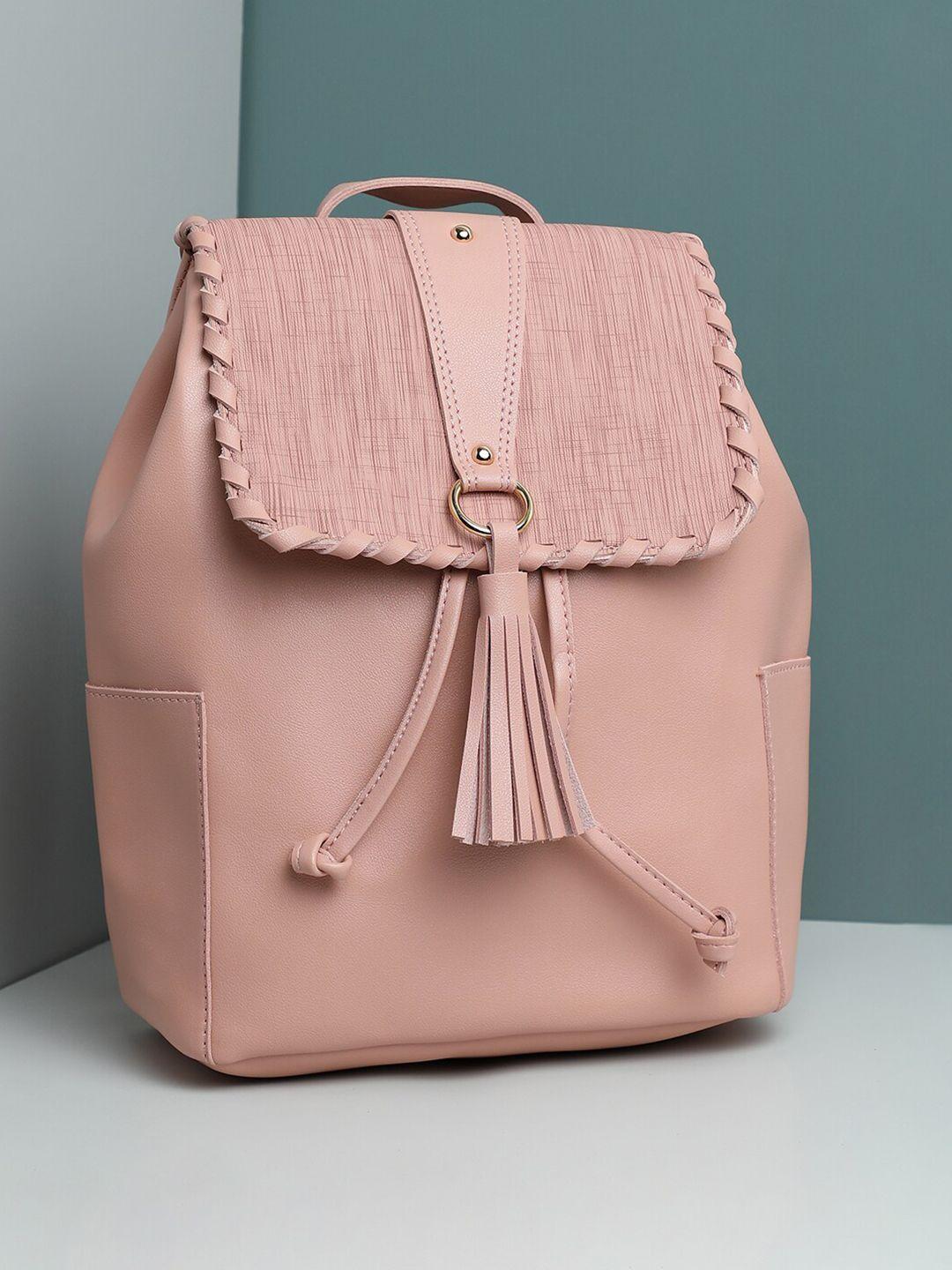 haute sauce by campus sutra women pink backpack