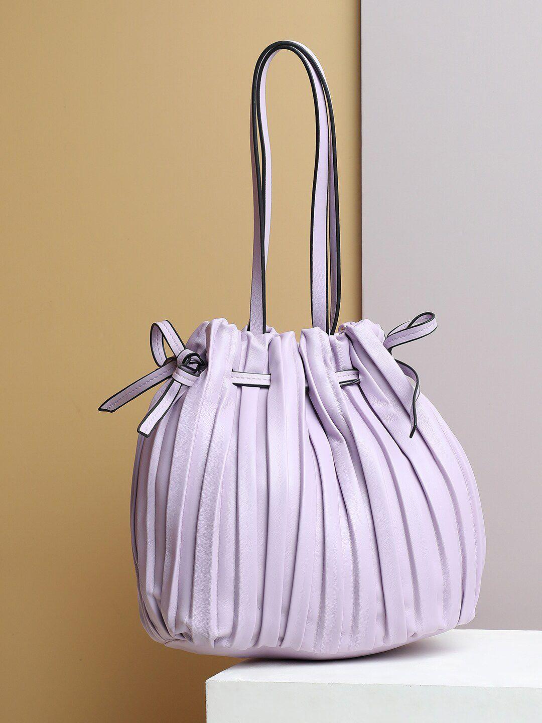 haute sauce by campus sutra lavender structured handheld bag