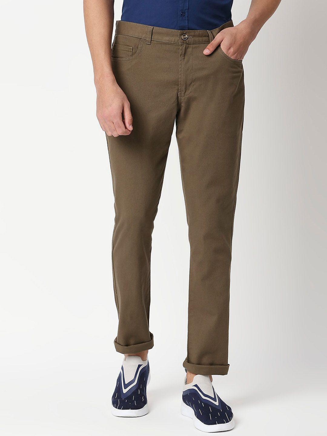 thomas scott men khaki slim fit trousers