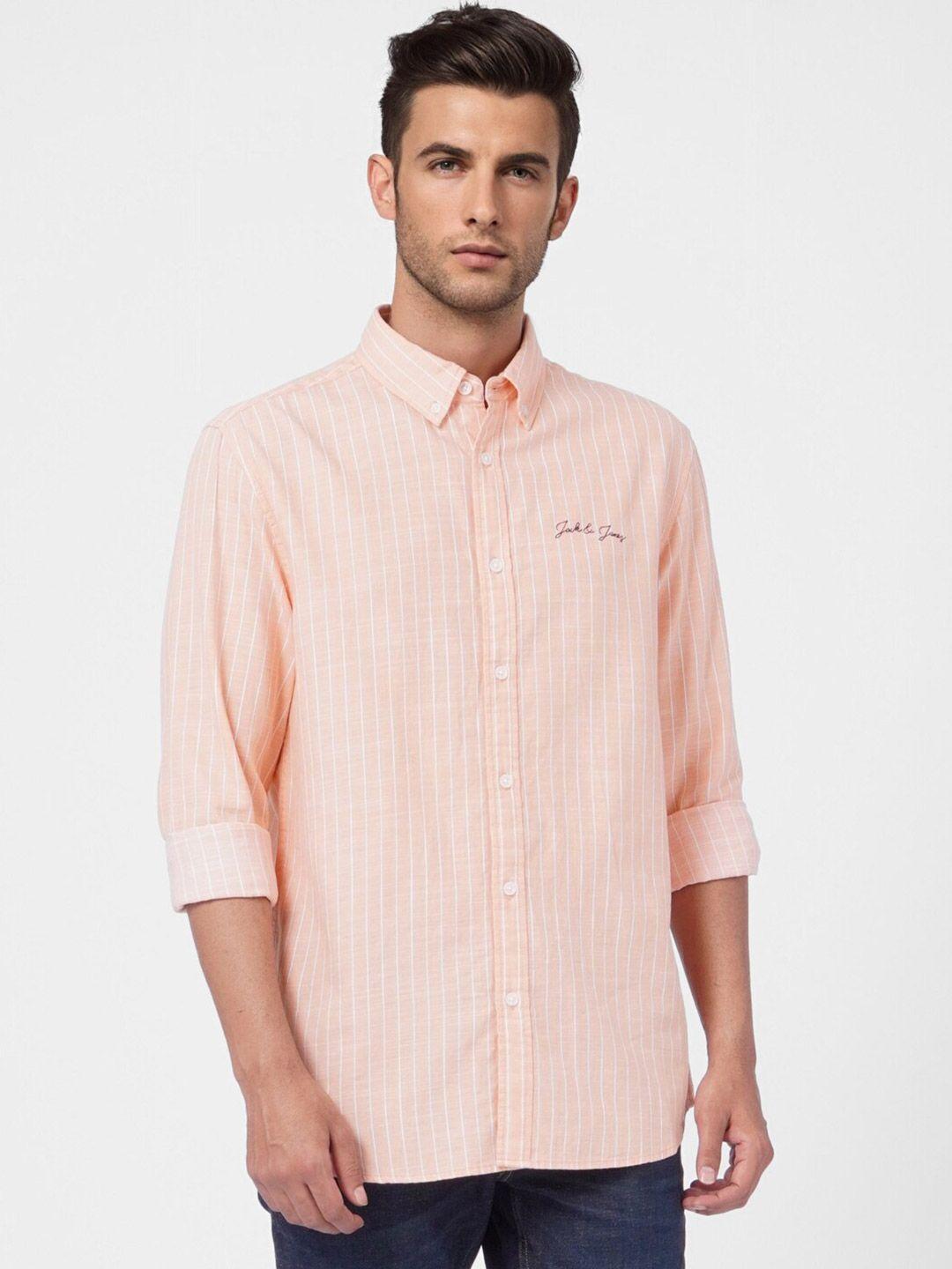 jack & jones men striped cotton casual shirt