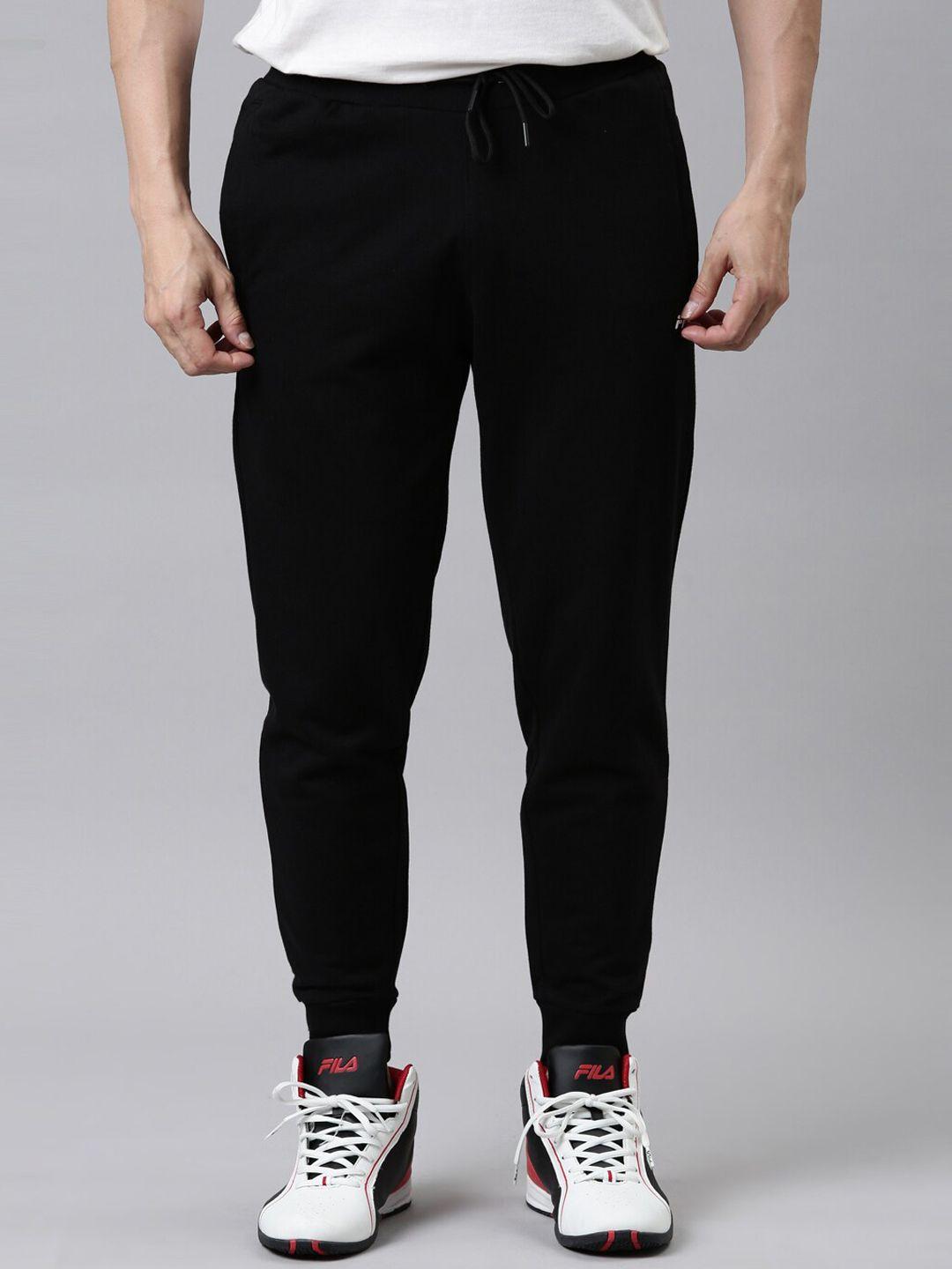 fila men black solid fila mens shiv joggers