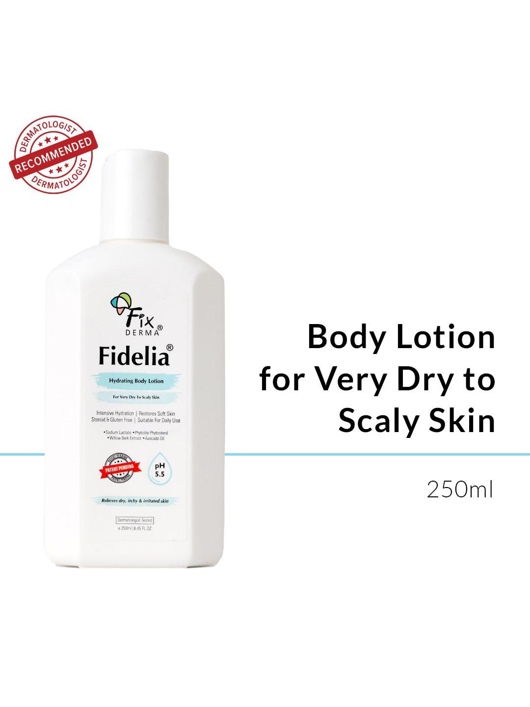 fixderma fidelia hydrating body lotion with avocado oil for face & body - 250ml