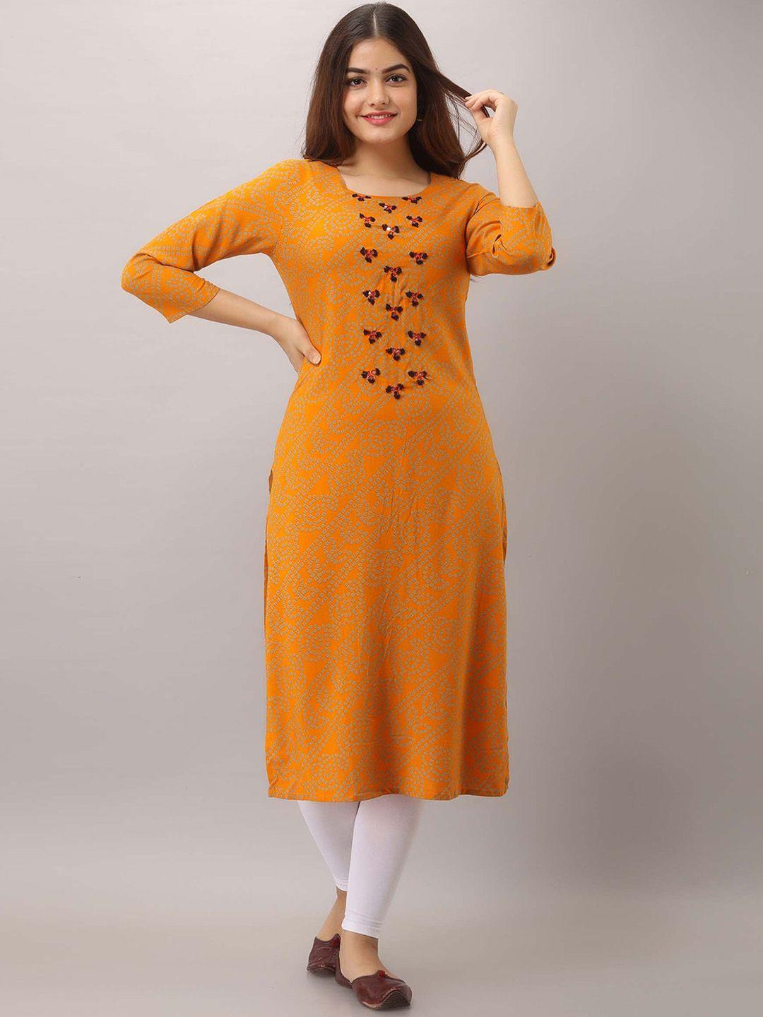 kalini gold-toned paisley printed thread work kurta