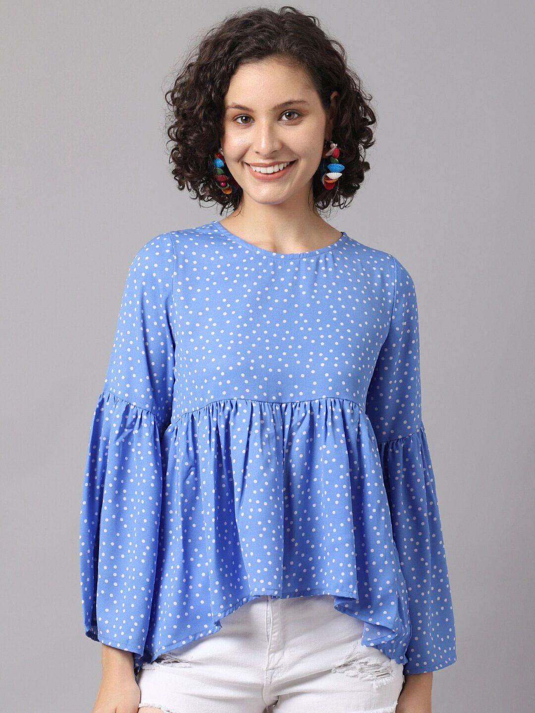 la zoire blue print georgette top