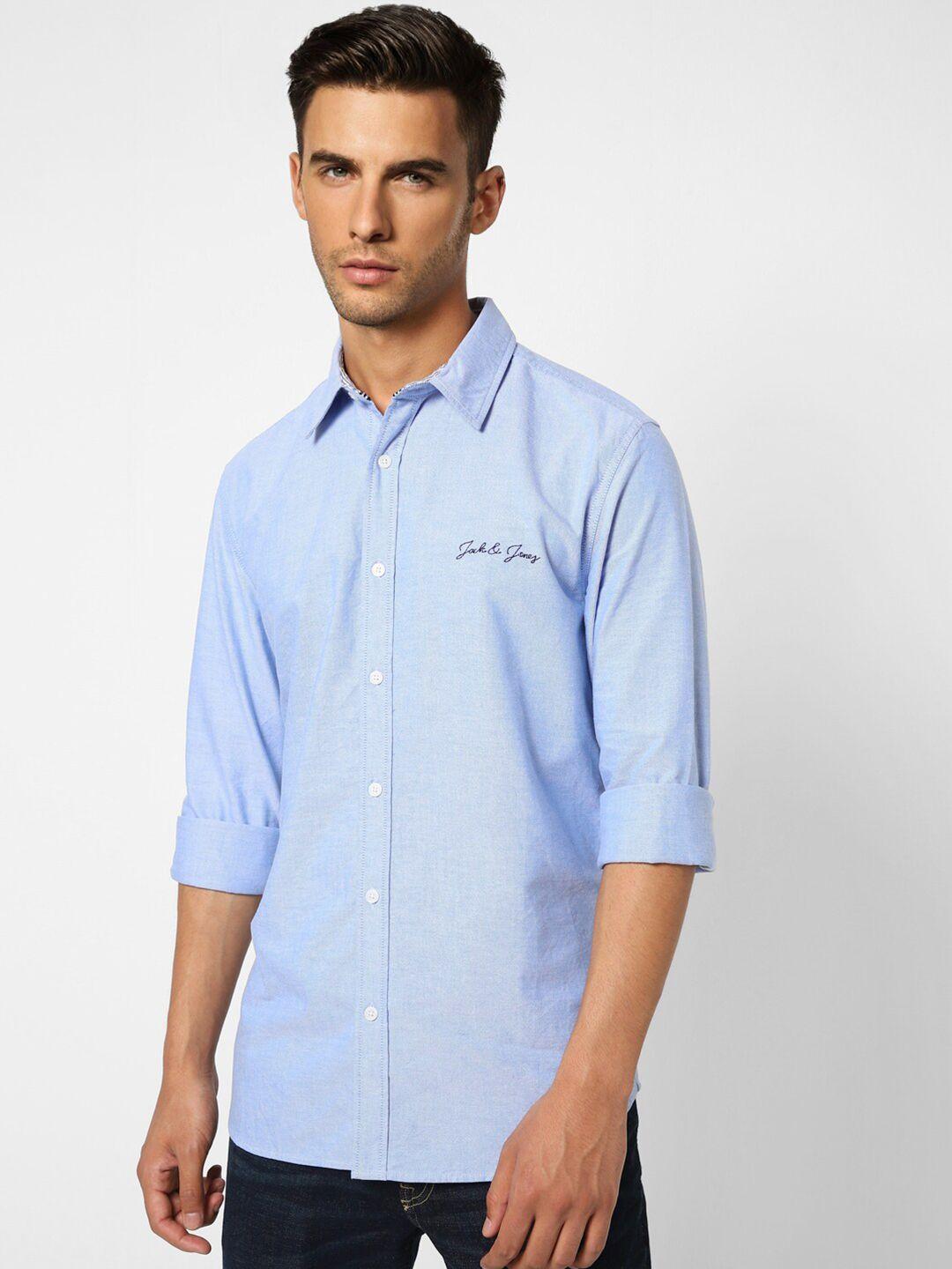 jack & jones men blue casual shirt