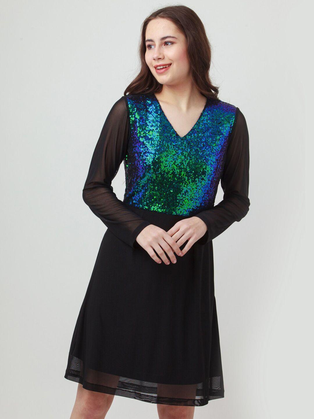 zink london black embellished ethnic dress