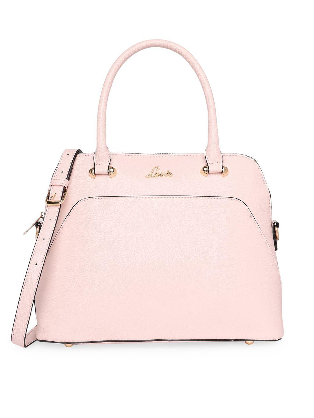 lavie pink textured structured satchel