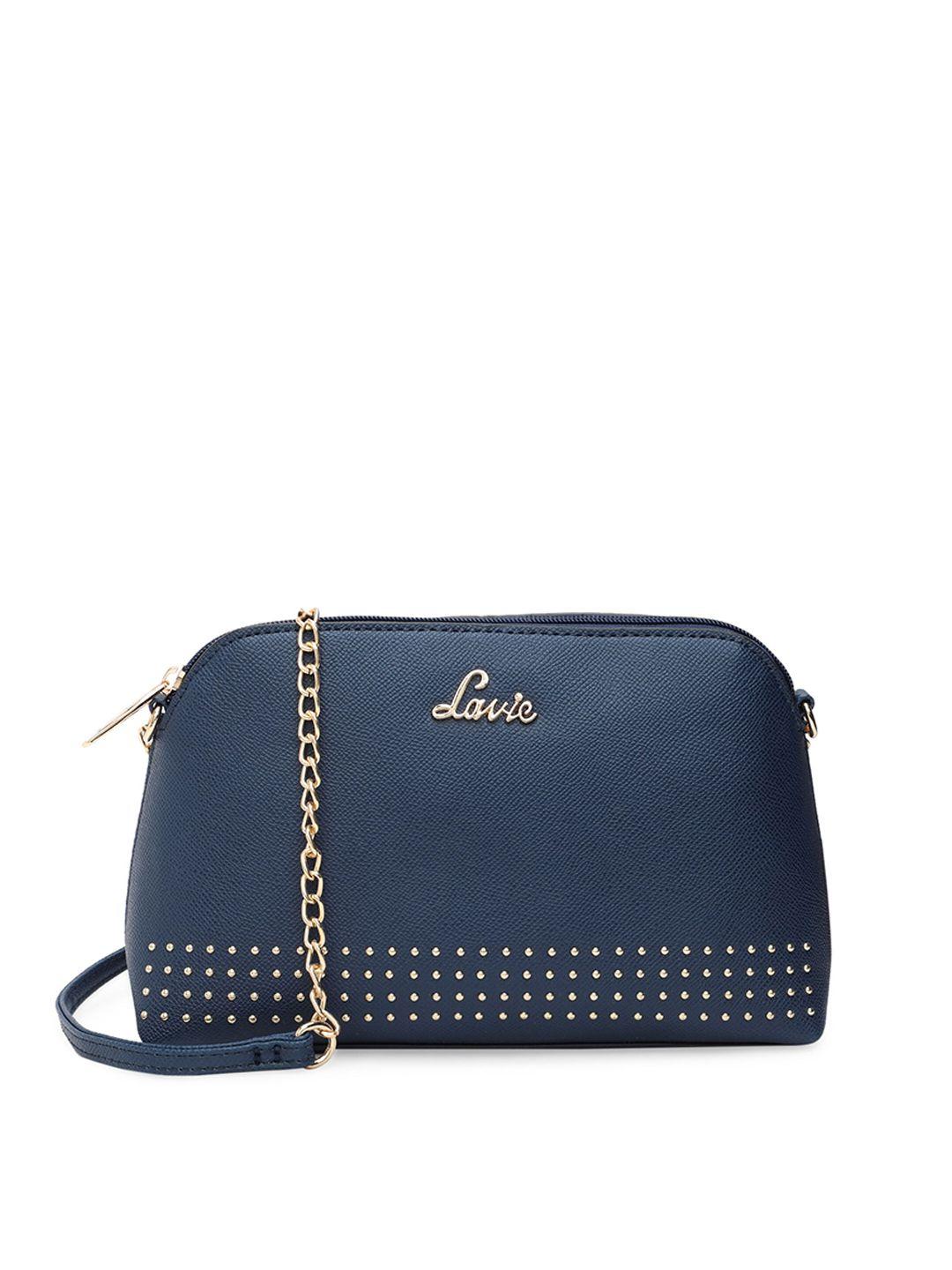 lavie navy blue structured sling bag