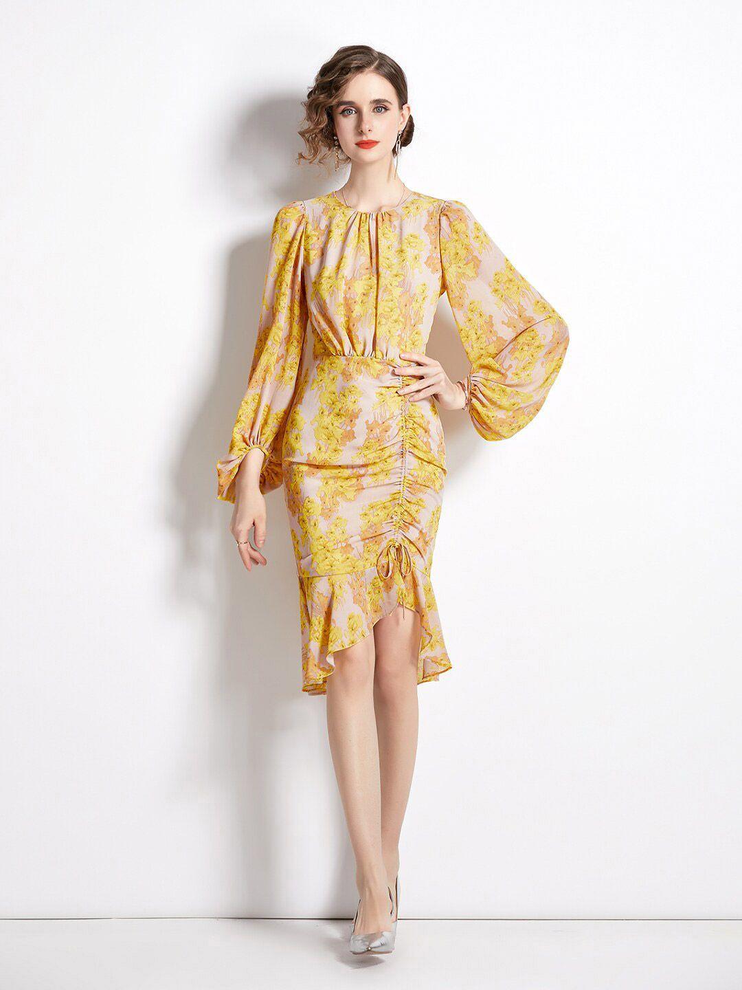 jc collection women yellow sheath dress