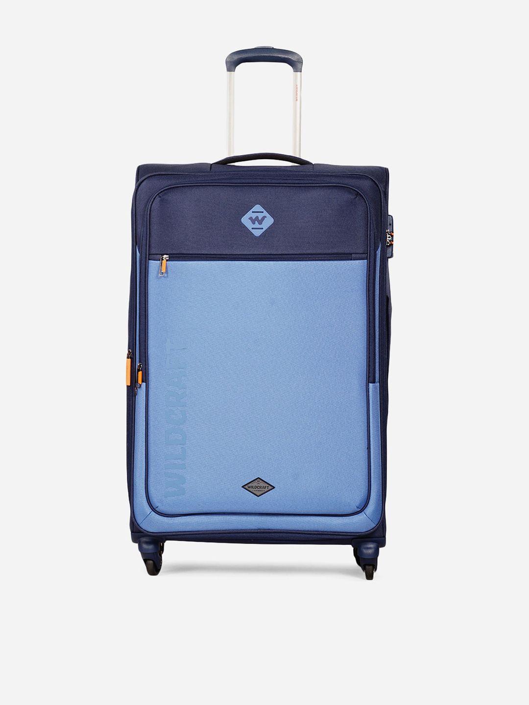 wildcraft blue textured hard-sided cabin trolley suitcase