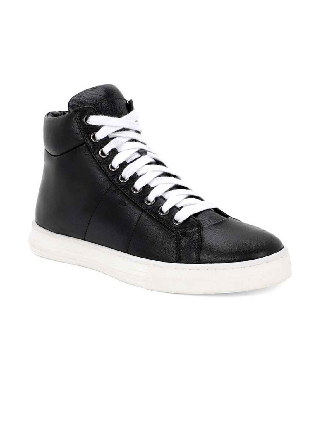 saint g men black leather lace-ups sneakers