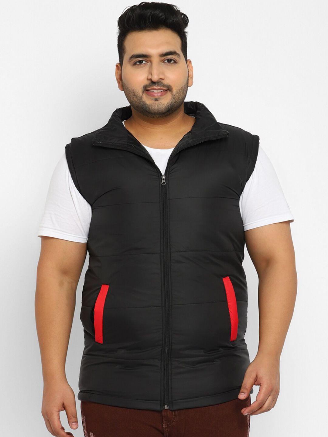 urbano plus men plus size black lightweight padded jacket