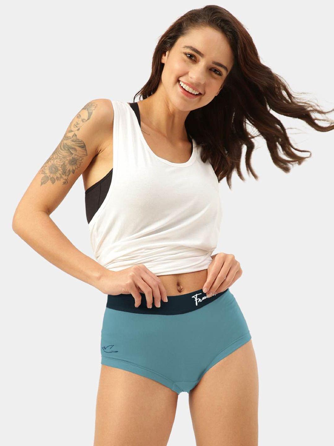 freecultr women blue anti microbial ultra soft cult waistband boxer briefs