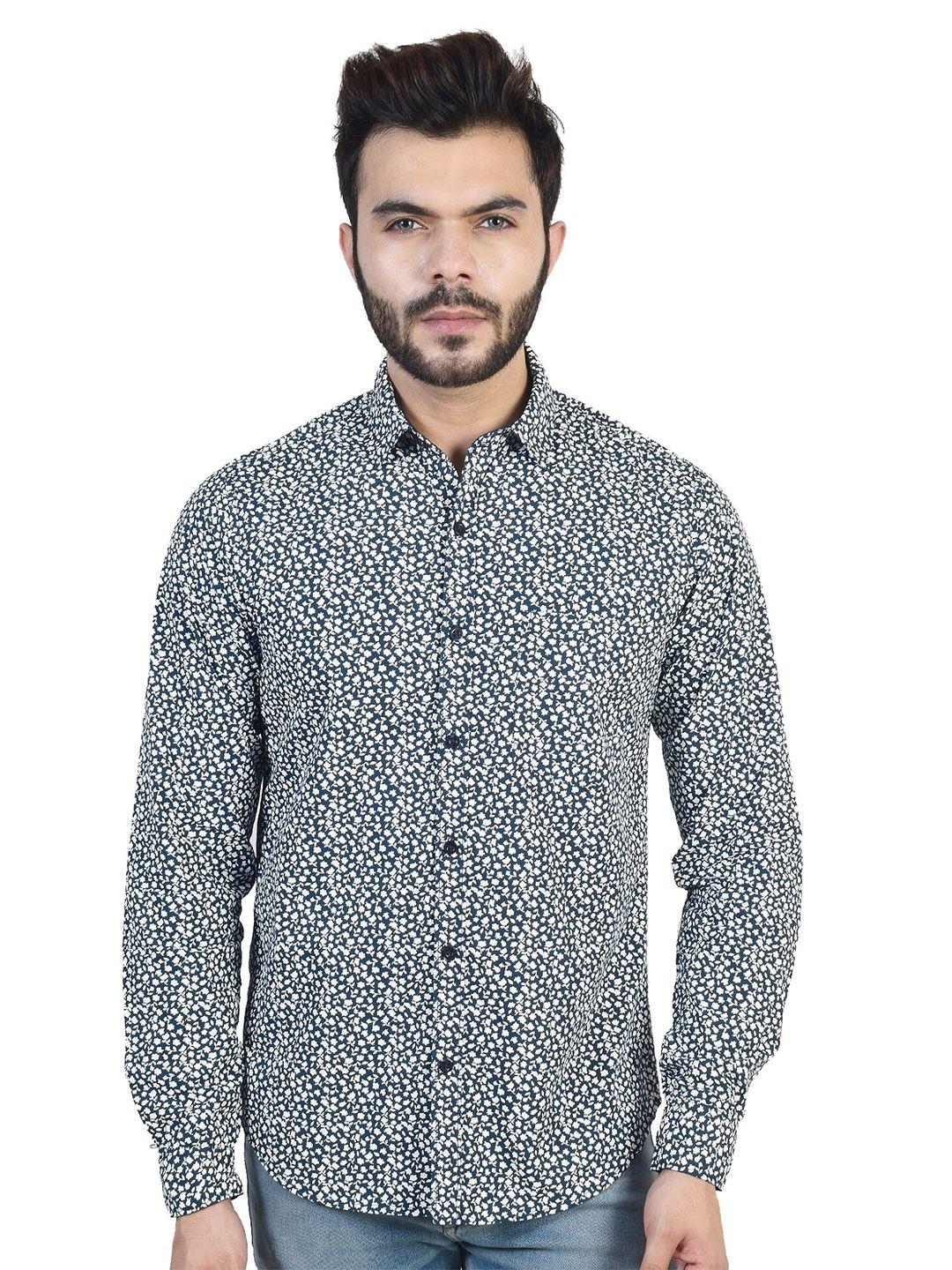 valen club slim fit printed pure cotton casual shirt