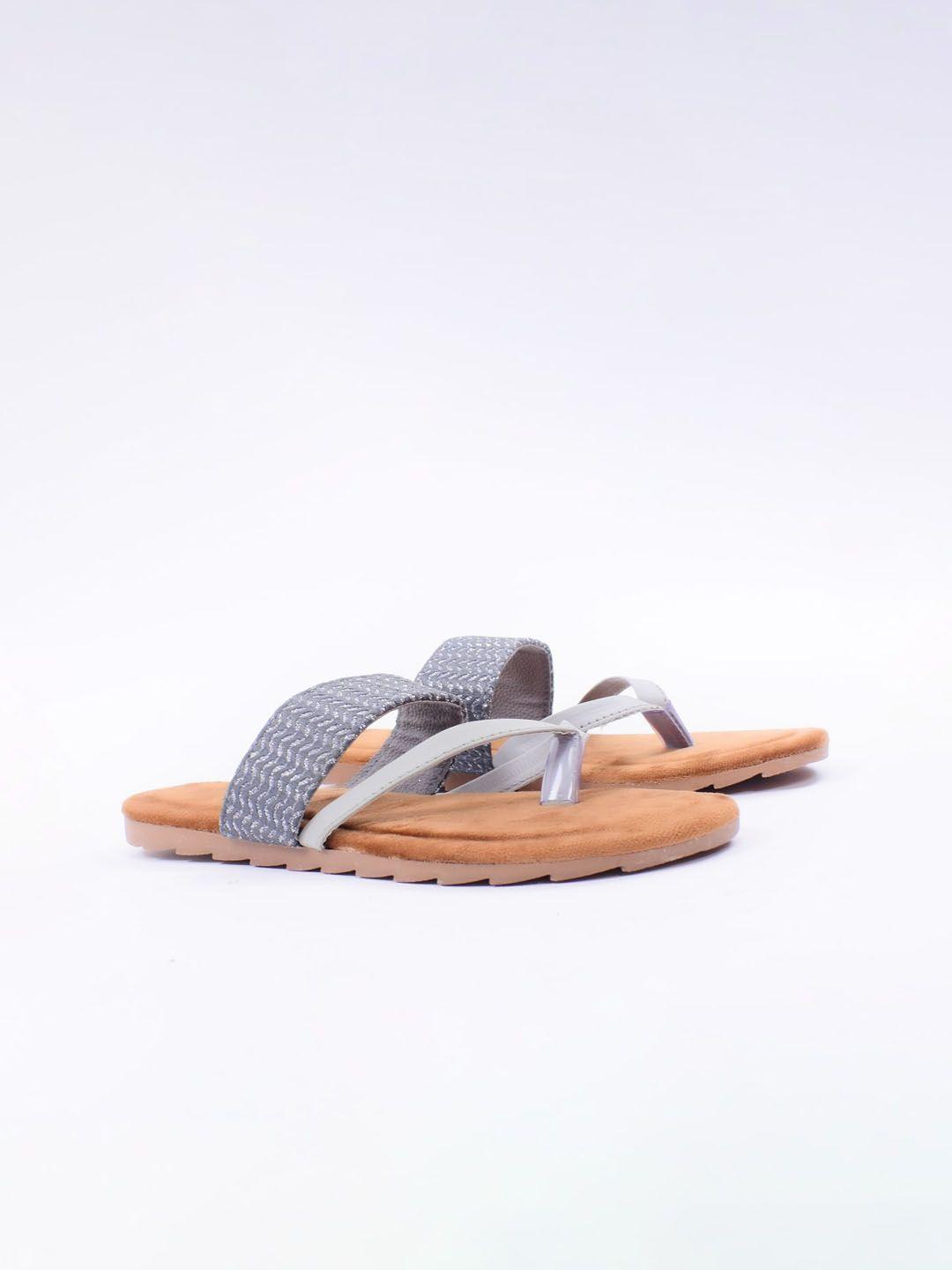 apratim women grey t-strap flats