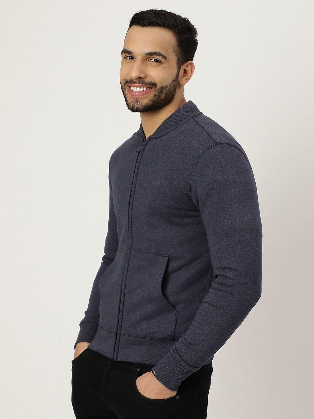 marks & spencer men navy blue front open sweatshirt