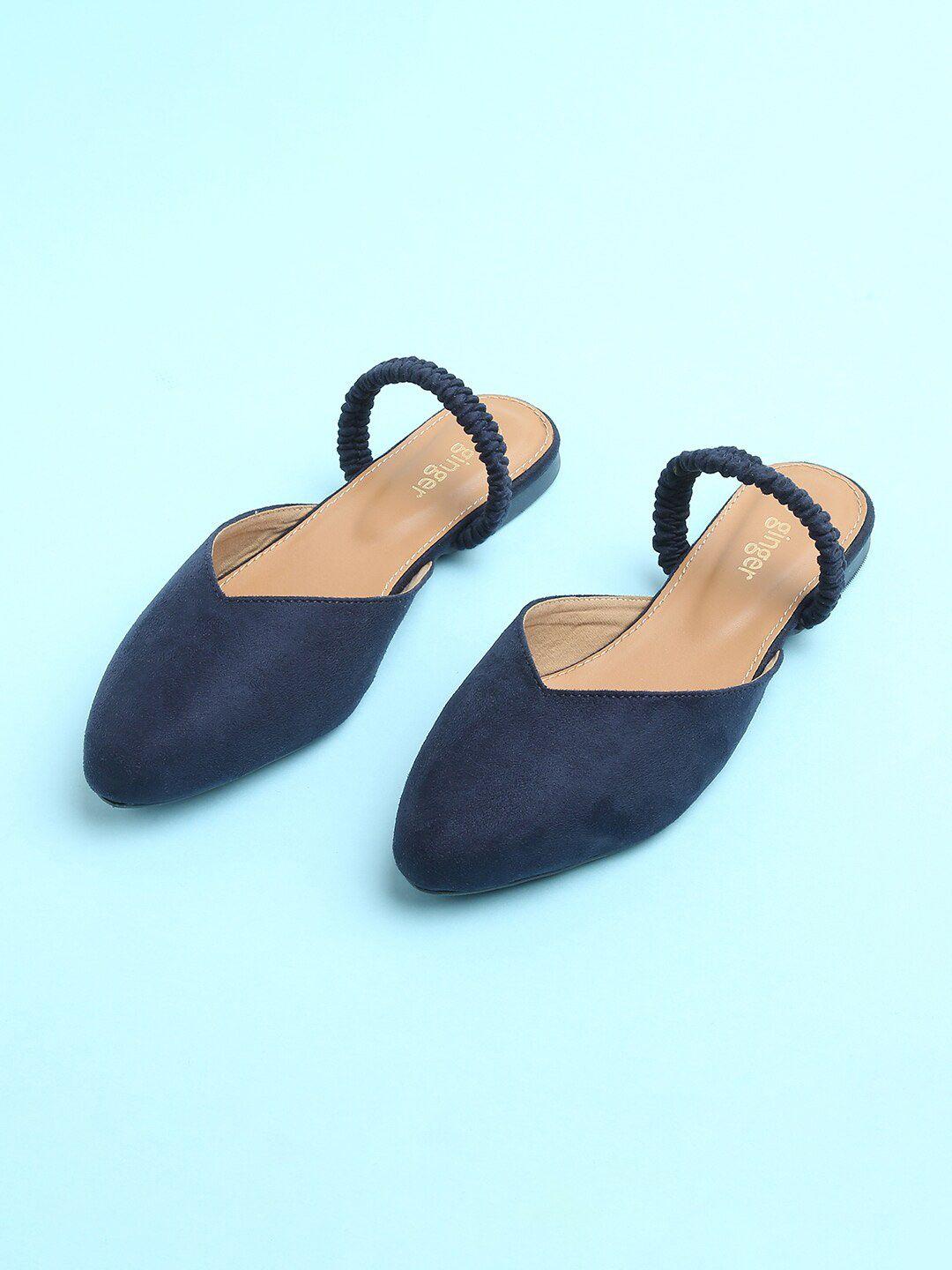 ginger by lifestyle women navy blue ballerinas flats