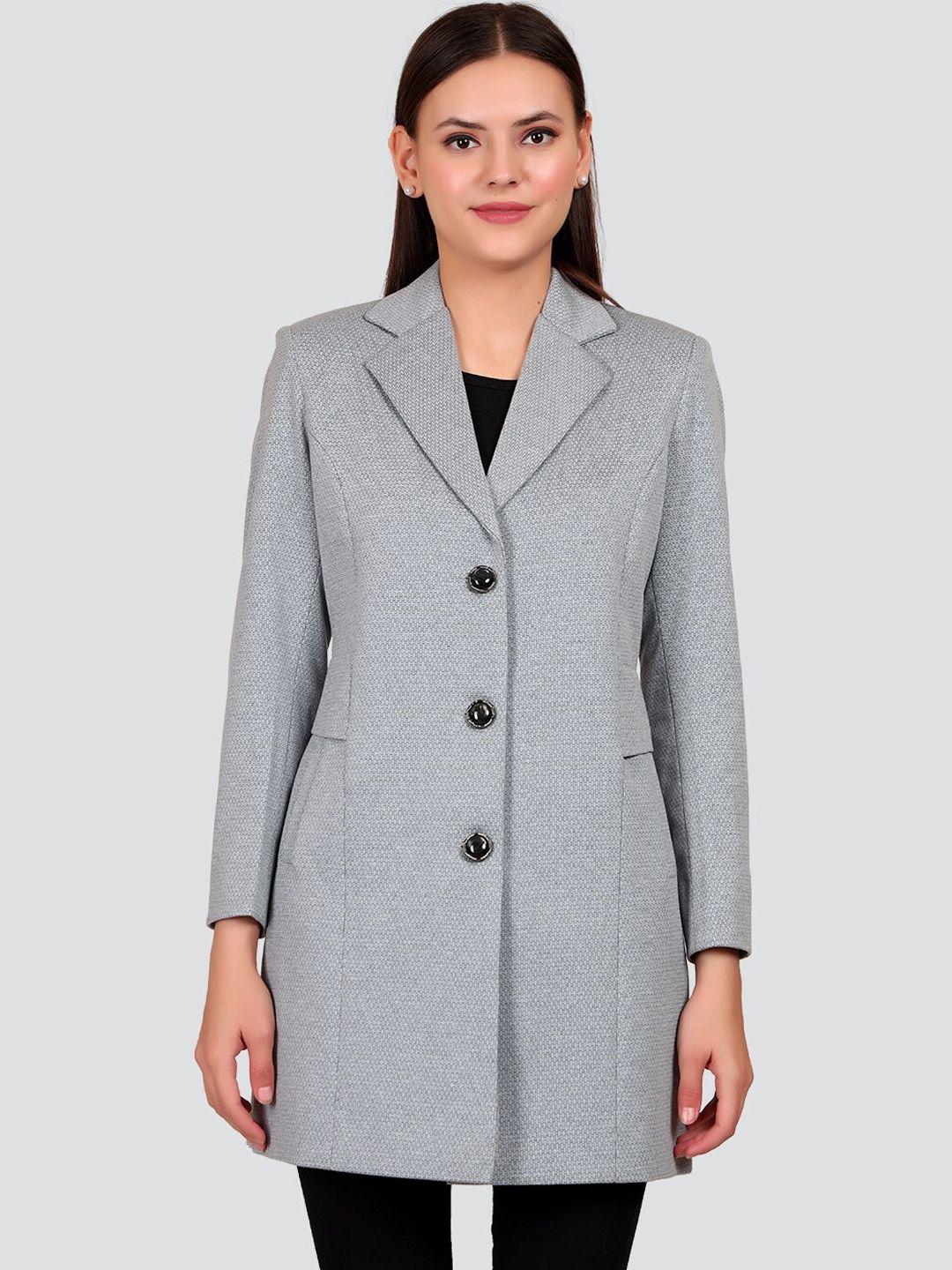 young club classic women grey woolen winter over coat