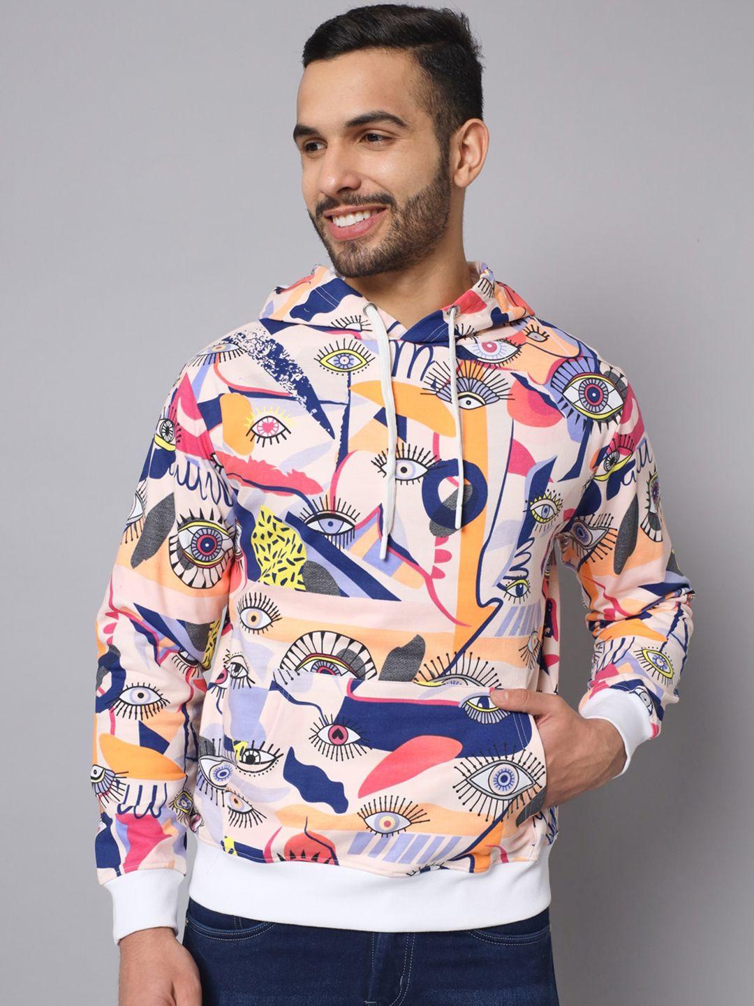 the dry state men multicoloured printed hooded sweatshirt