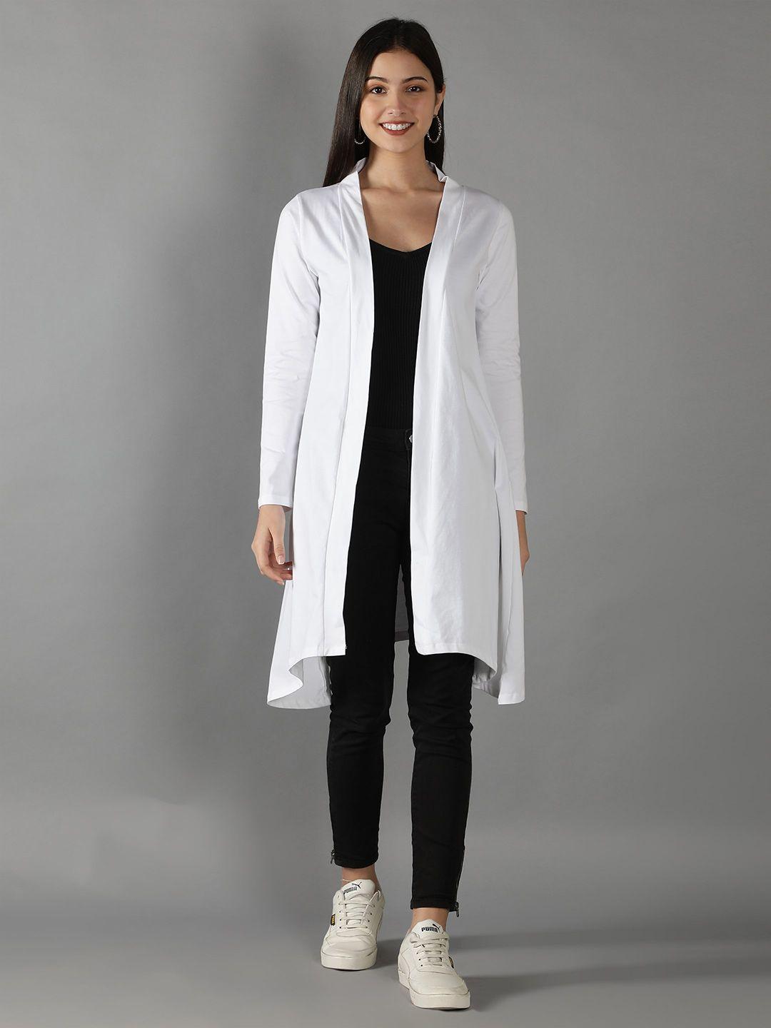 nimble women white longline shrug