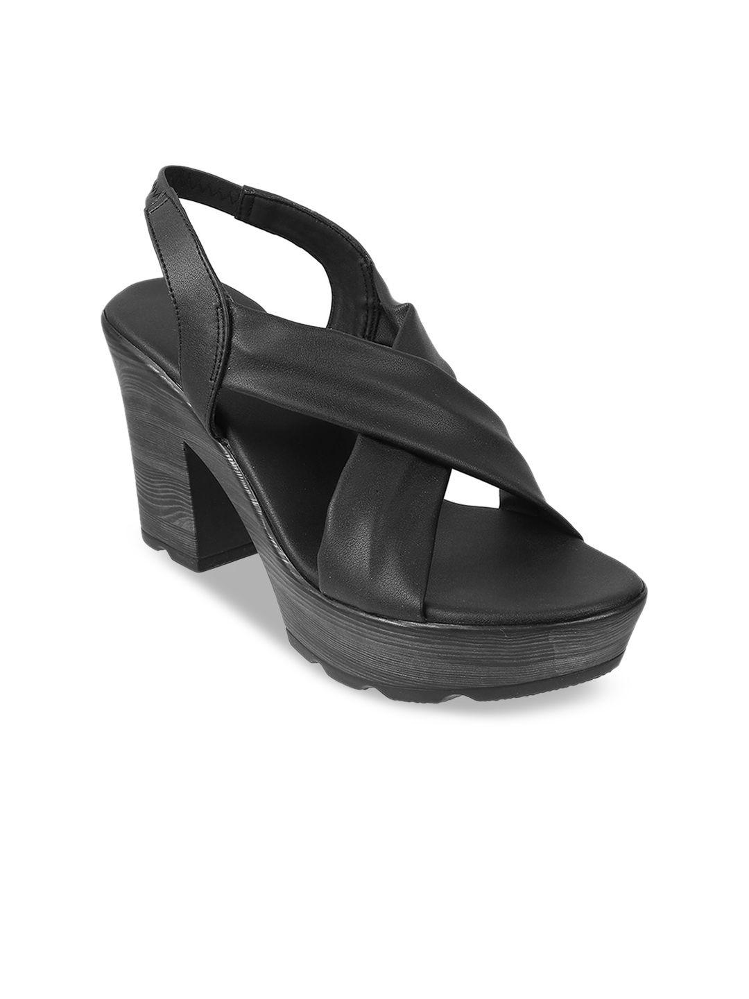 mochi black platform heels