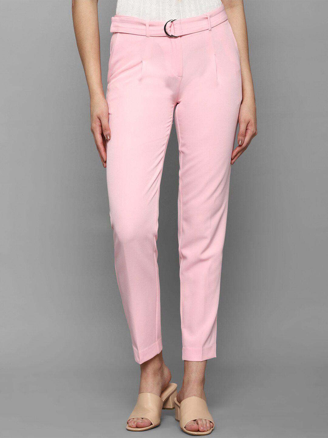 allen solly woman women pink cropped trouser