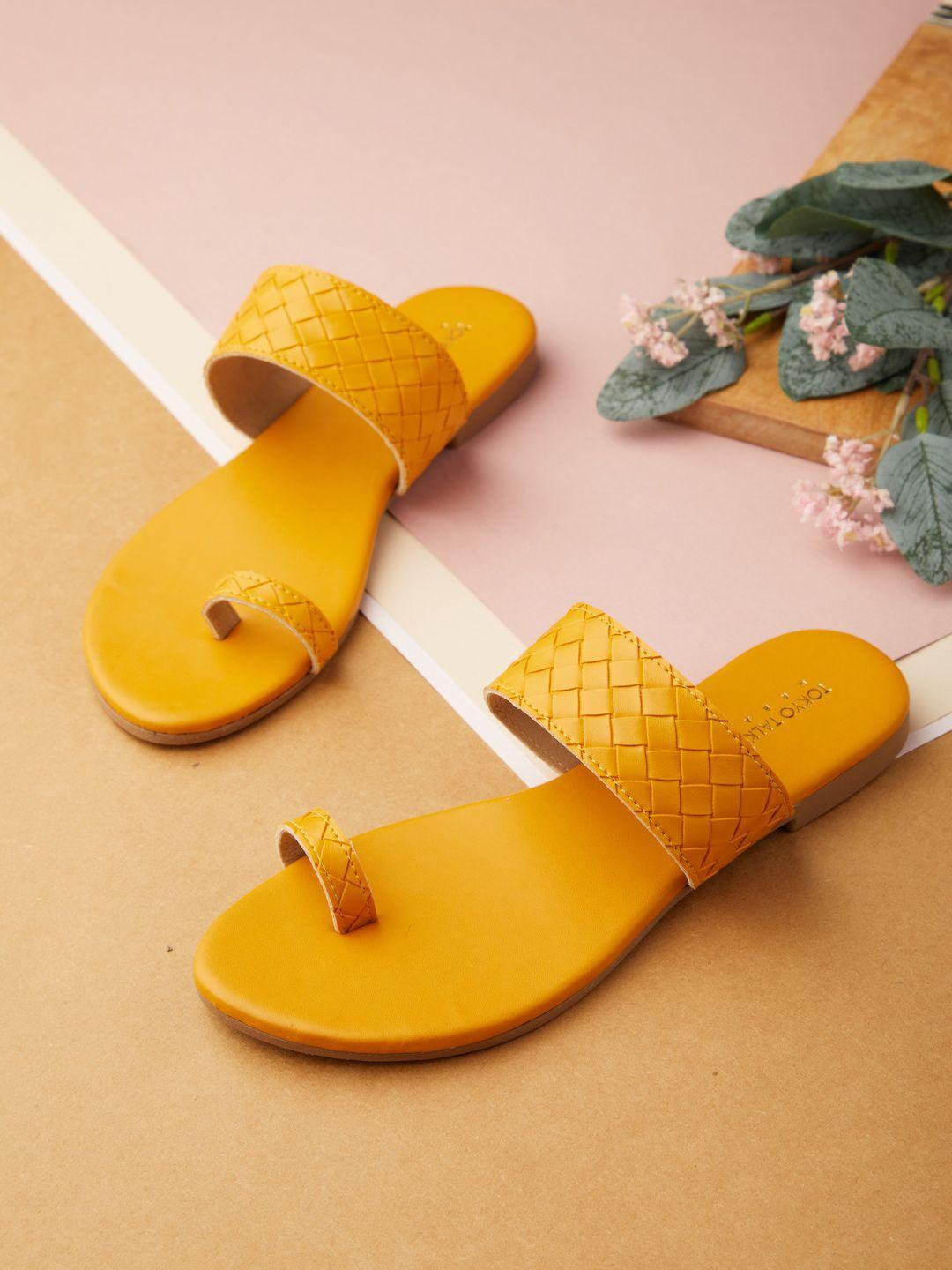 tokyo talkies women mustard ballerinas with bows flats