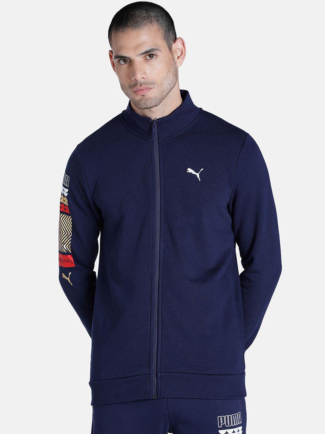 one8 x puma men navy blue outdoor sporty jacket