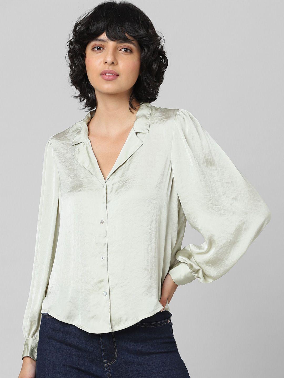 only women green casual shirt