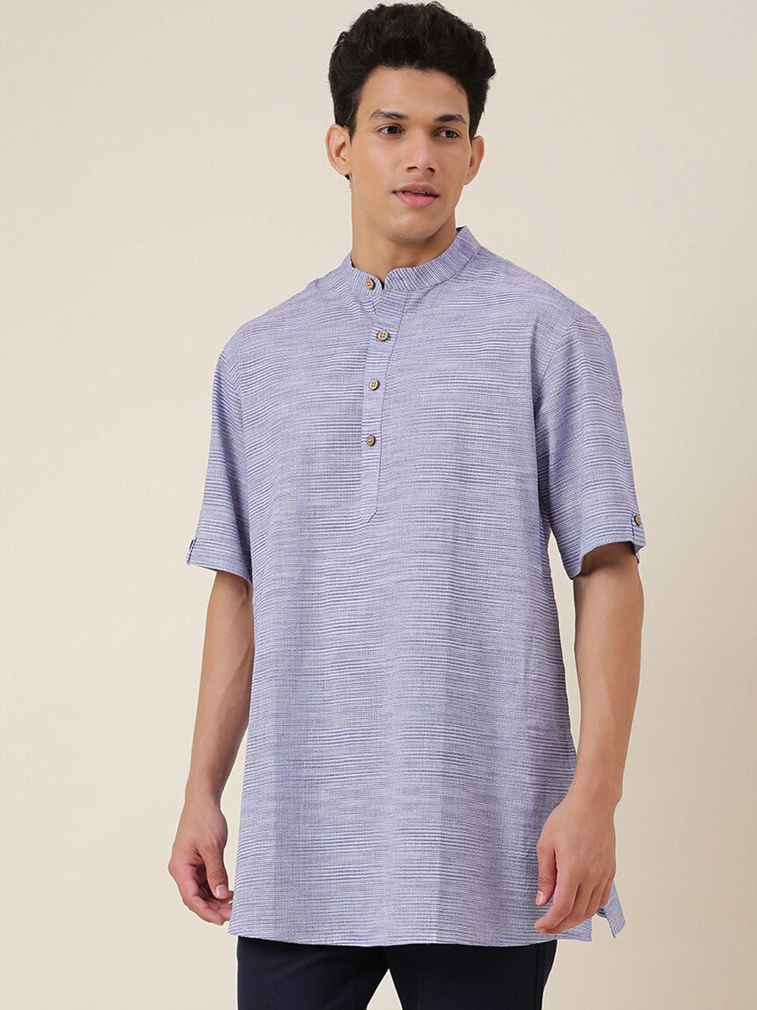 fabindia striped mandarin collar cotton kurta