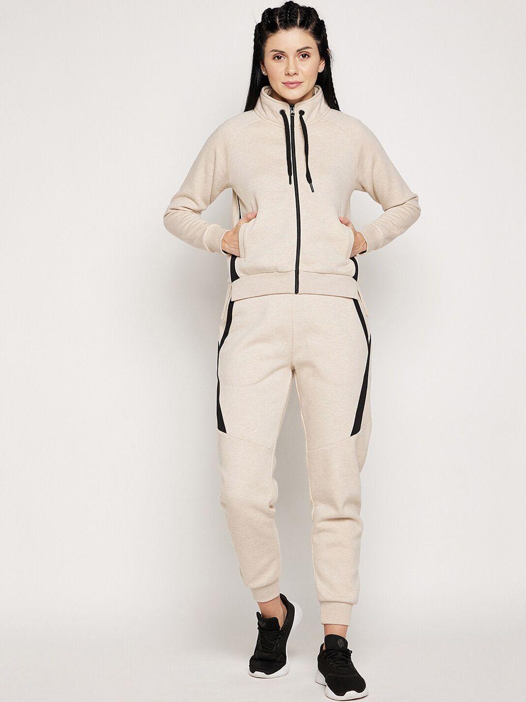 edrio women beige structured fit tracksuit