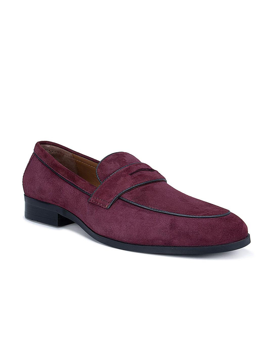 rosso brunello men burgundy leather formal loafers