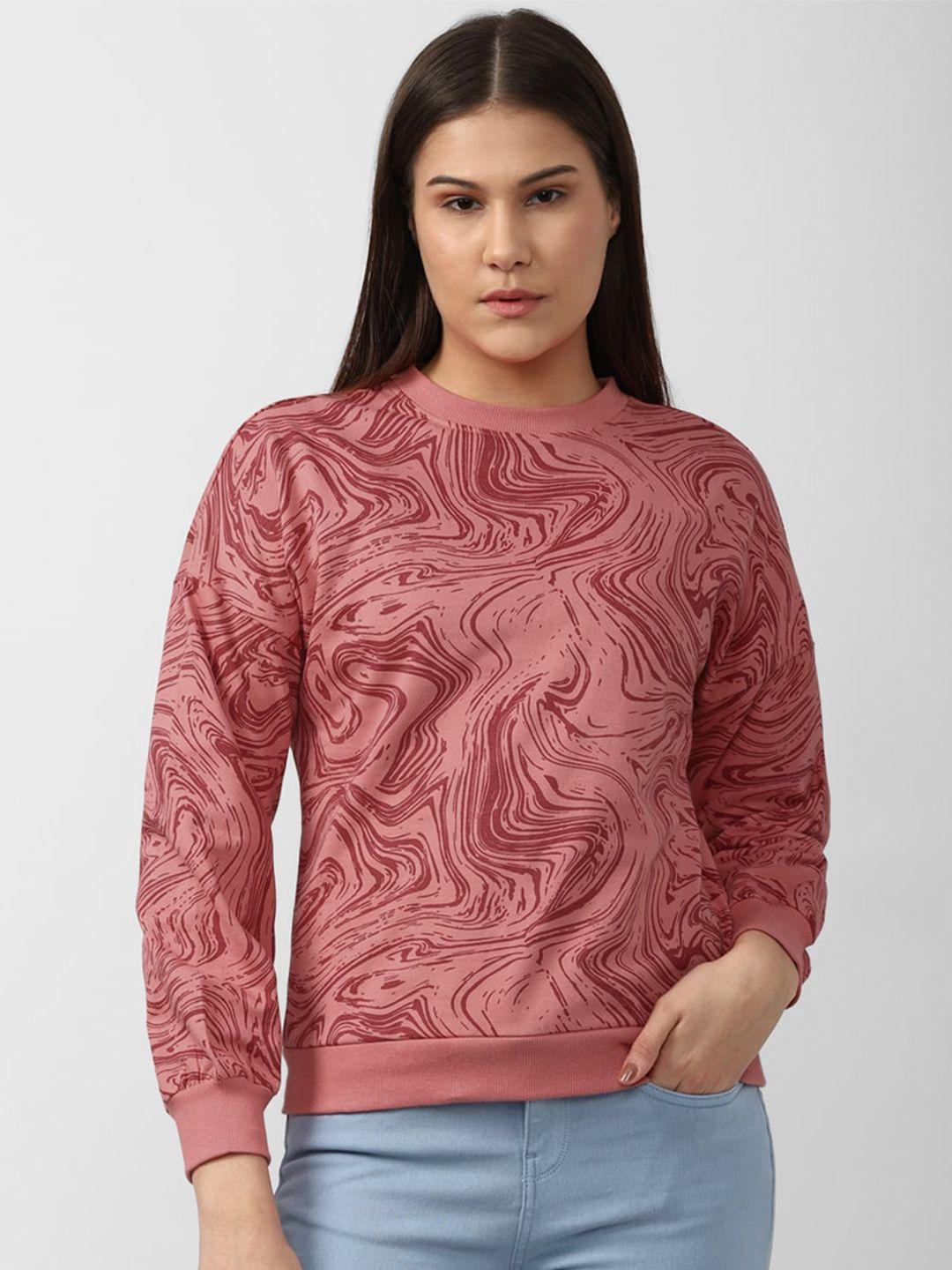 van heusen woman women pink printed cotton sweatshirt