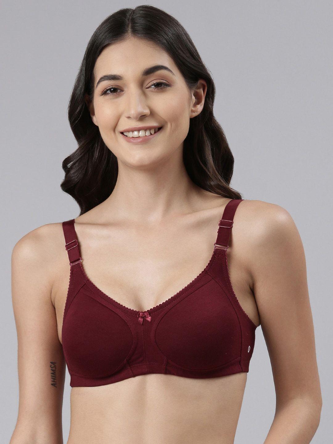 dollar missy maroon non padded cotton bra