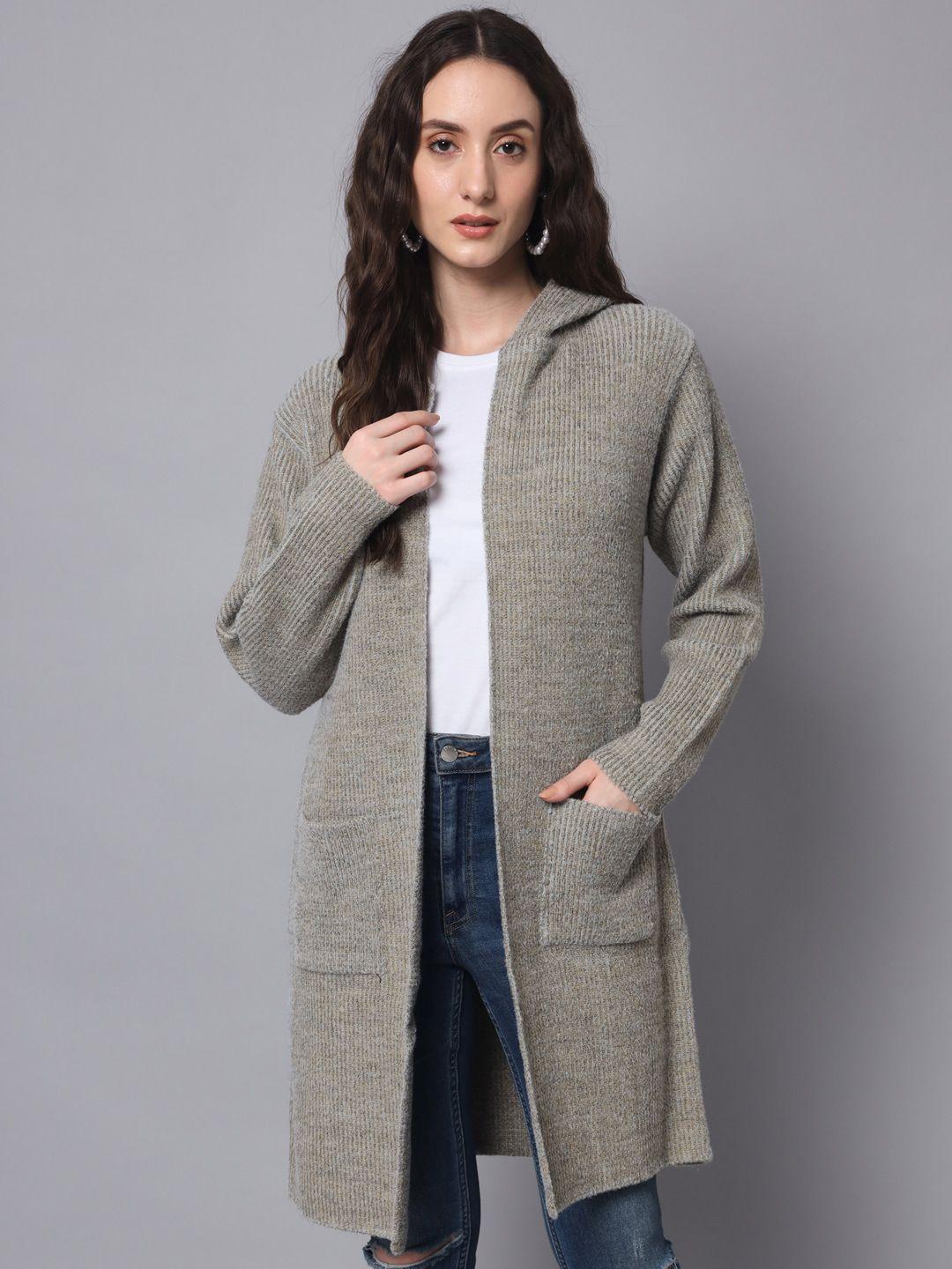 broowl women wool longline shrug