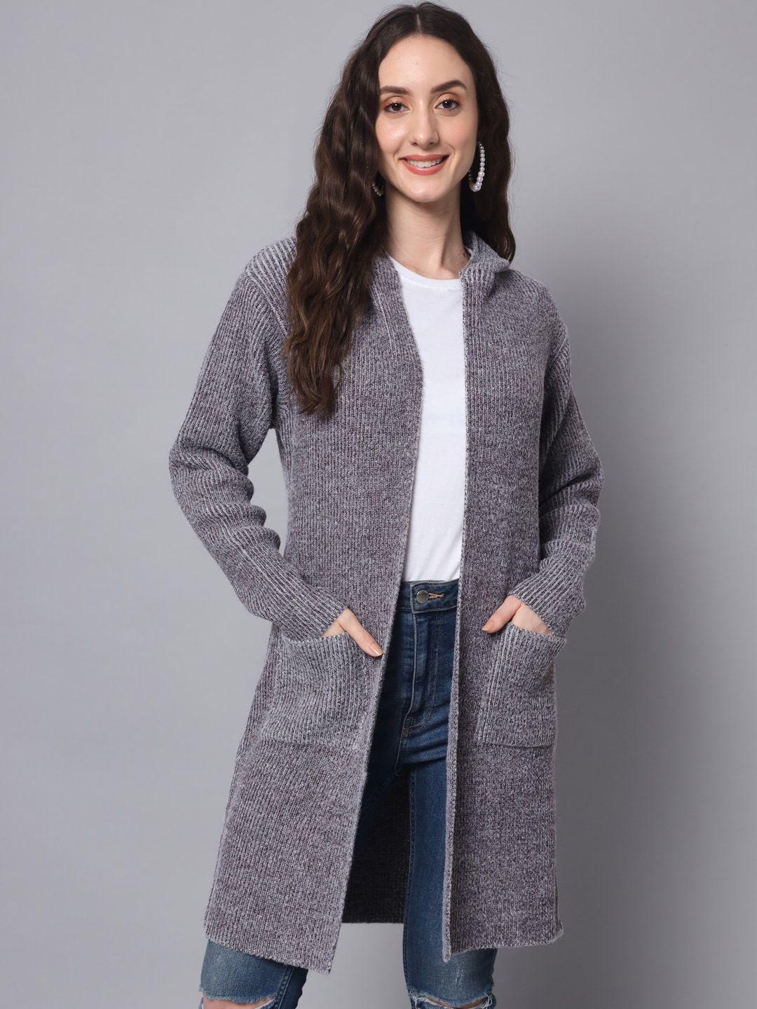 broowl women wool longline shrug