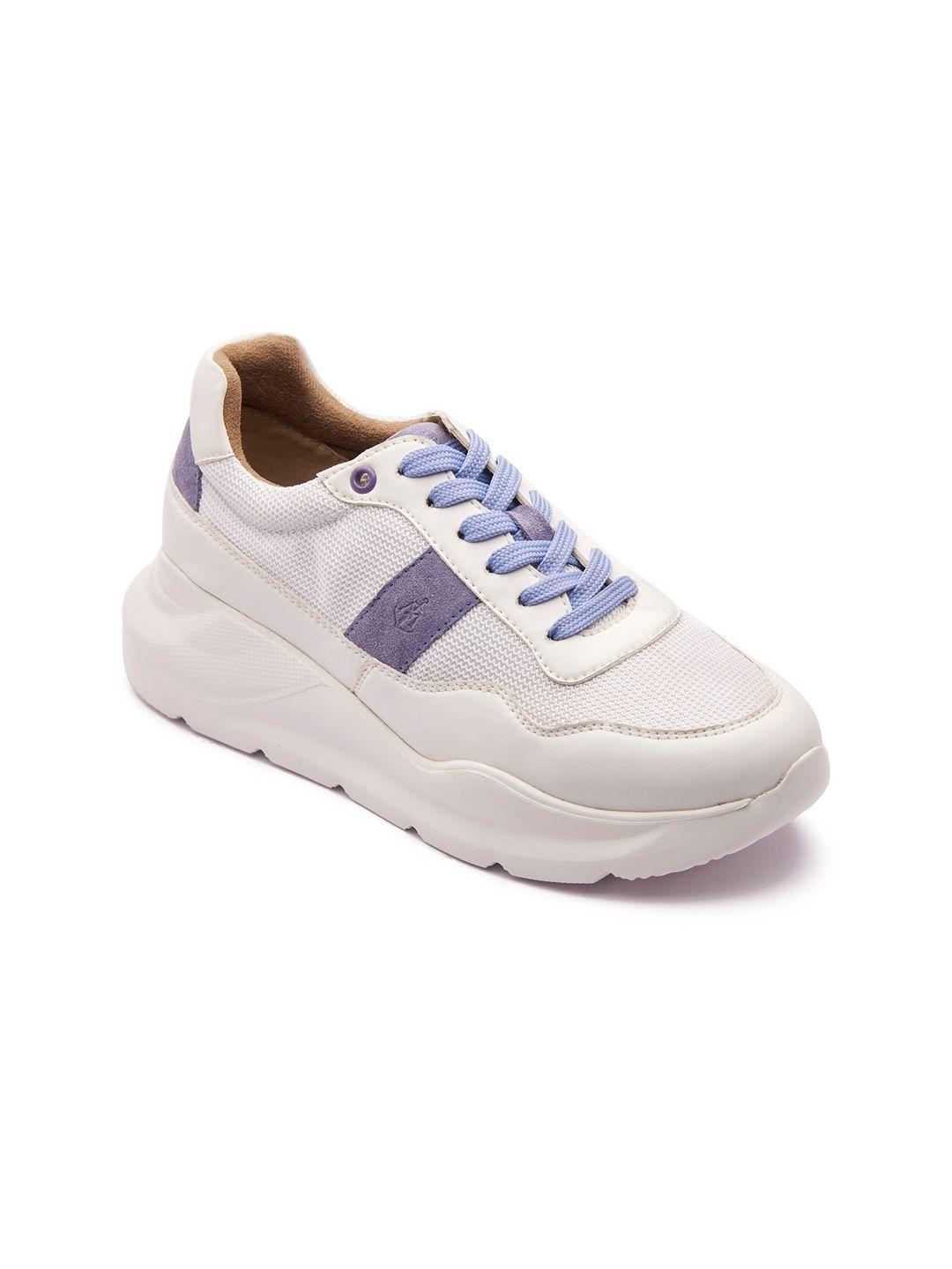 michael angelo women white & purple woven design sneakers