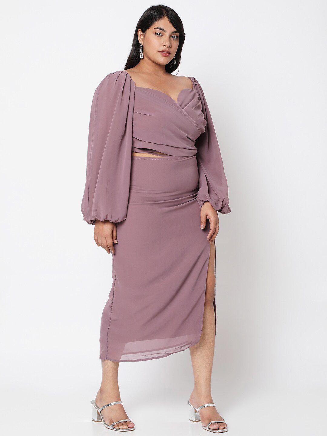 curves by mish mauve plus size sheath midi dress