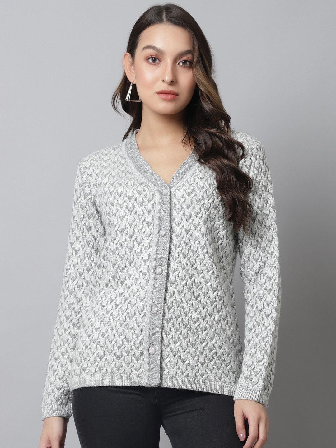 crozo by cantabil women grey wool cardigan