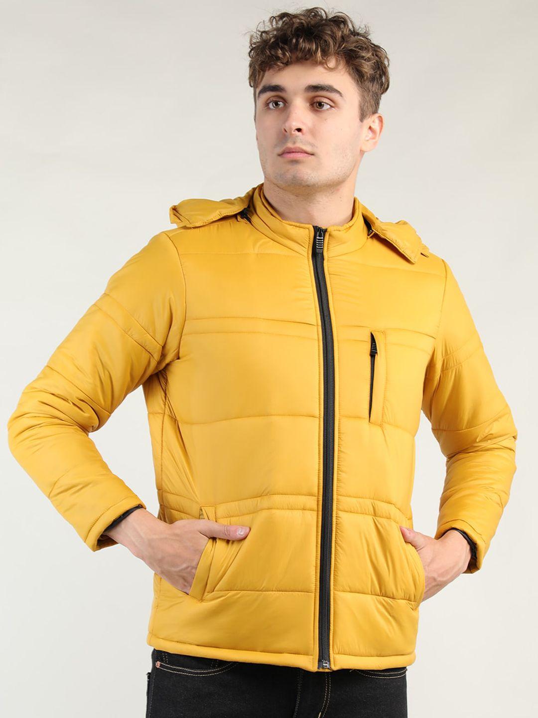 chkokko men mustard outdoor puffer jacket