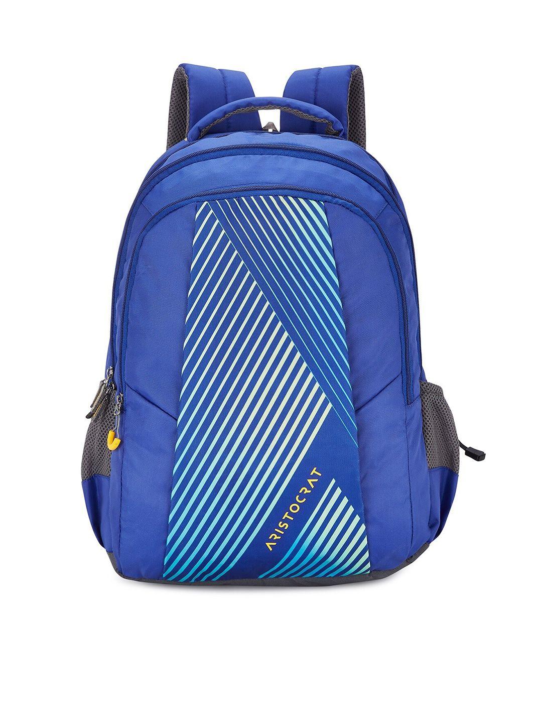 aristocrat unisex blue & white striped backpack