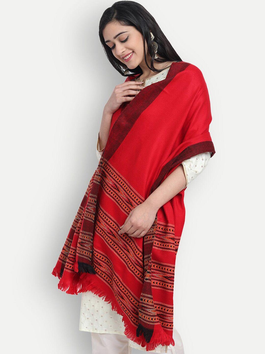 zamour women striped kullu woven-design shawl