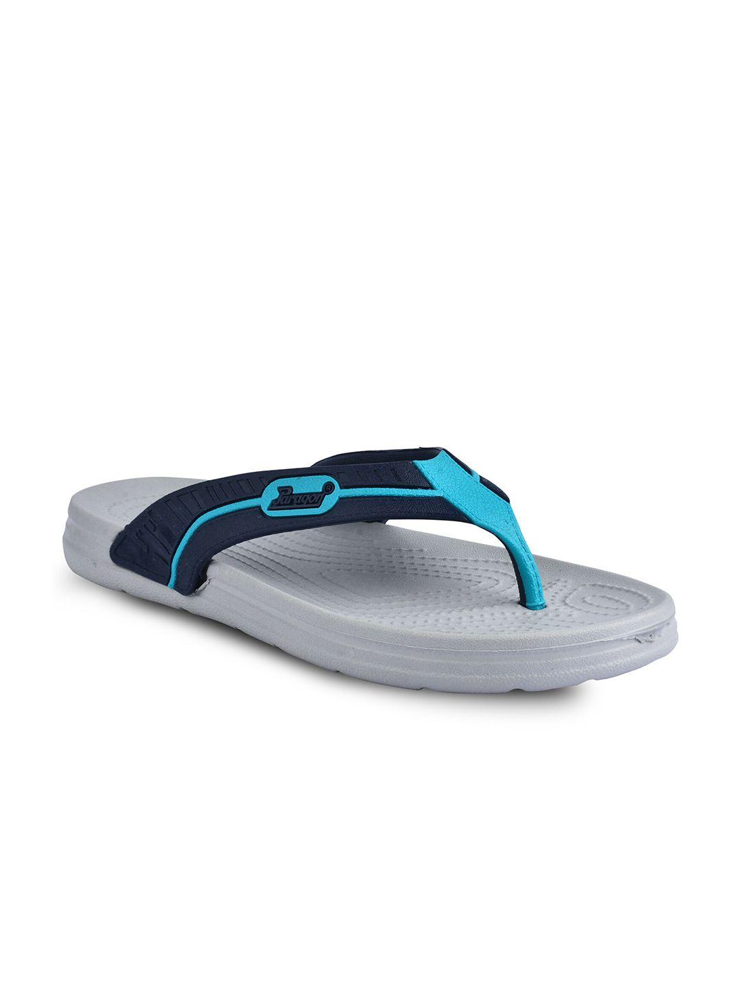 paragon men grey & navy blue thong flip-flops