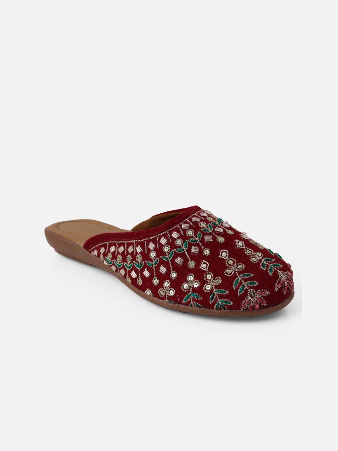 kiana women embellished ethnic mules flats