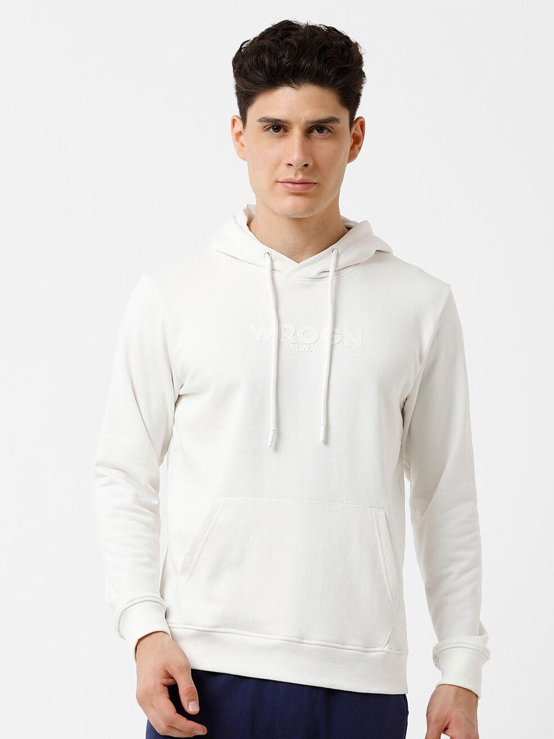 wrogn men white hooded sweatshirt