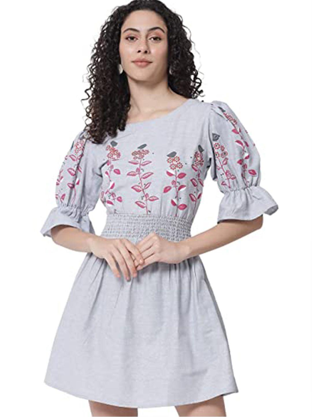 tulsattva grey floral dress